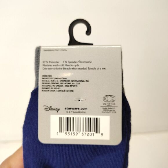 Disney Star Wars Mandalorian Blue Green Mens Crew Socks 2 Pair Sz 6-12 NWT - Picture 3 of 4